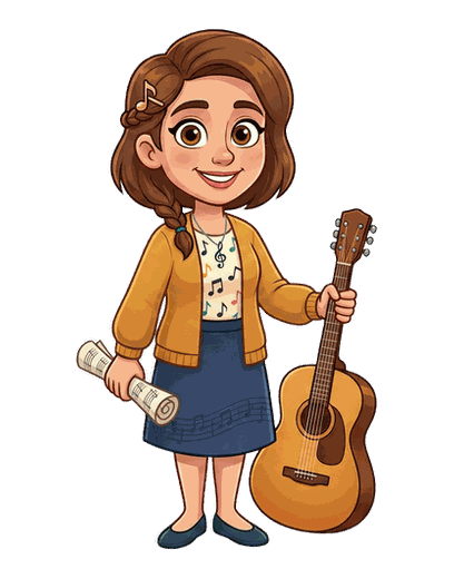 Melody — mascot for music lesson studio