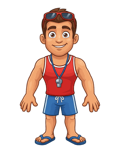 Finn — mascot for swim school